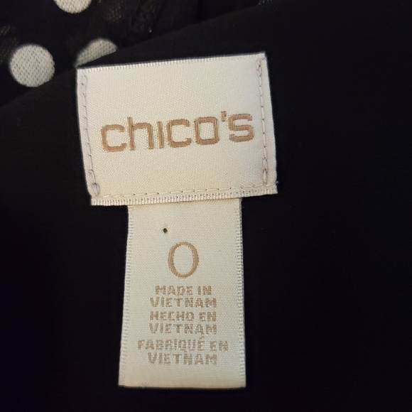 CHICO'S Black and White Dot Blouse - Picture 9 of 9